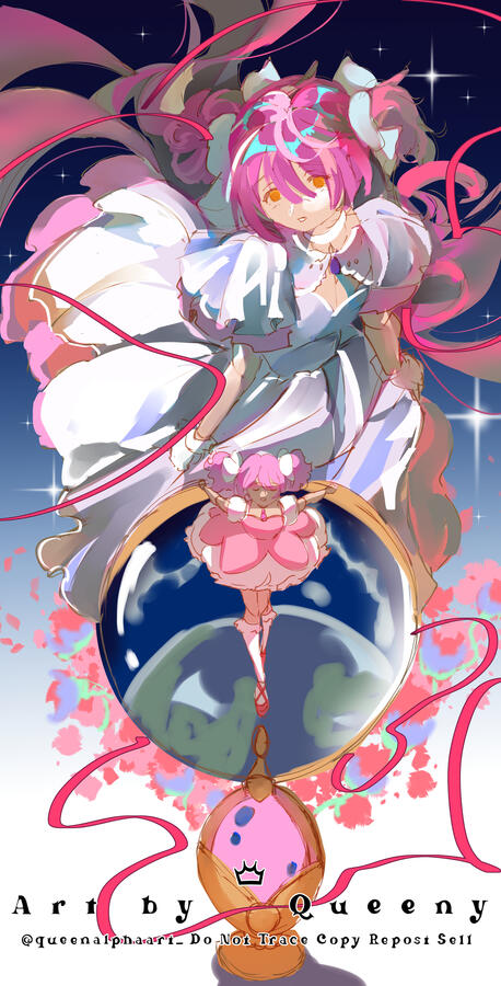 Fullbody - Colored Sketch - Madokami and Madoka